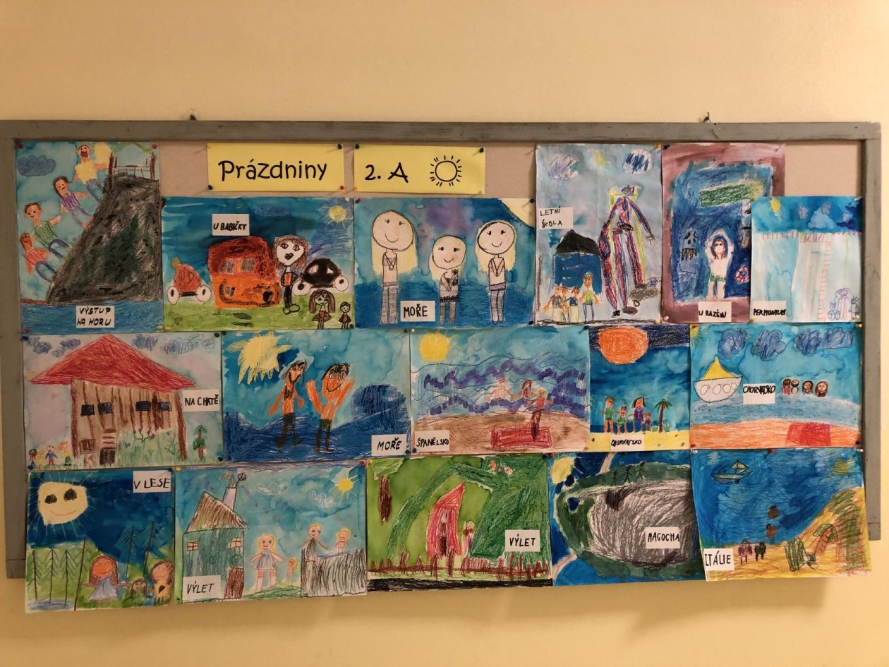 Výtvarné zážitky z prázdnin 2.A
