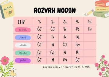 Změna rozvrhu!