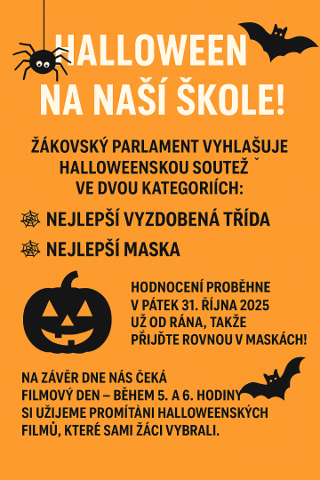 Halloweenská soutěž 2. stupně a filmový den
