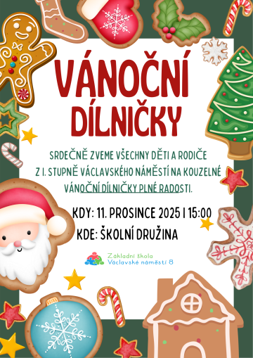 Vánoční dílničky pro děti a rodiče z I. stupně