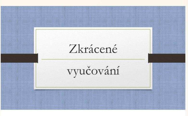 Zkrácené vyučování v pátek 19. 12. 2025