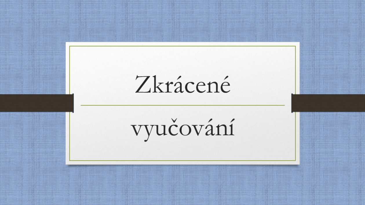 Zkrácené vyučování dne 27. 3. 2026