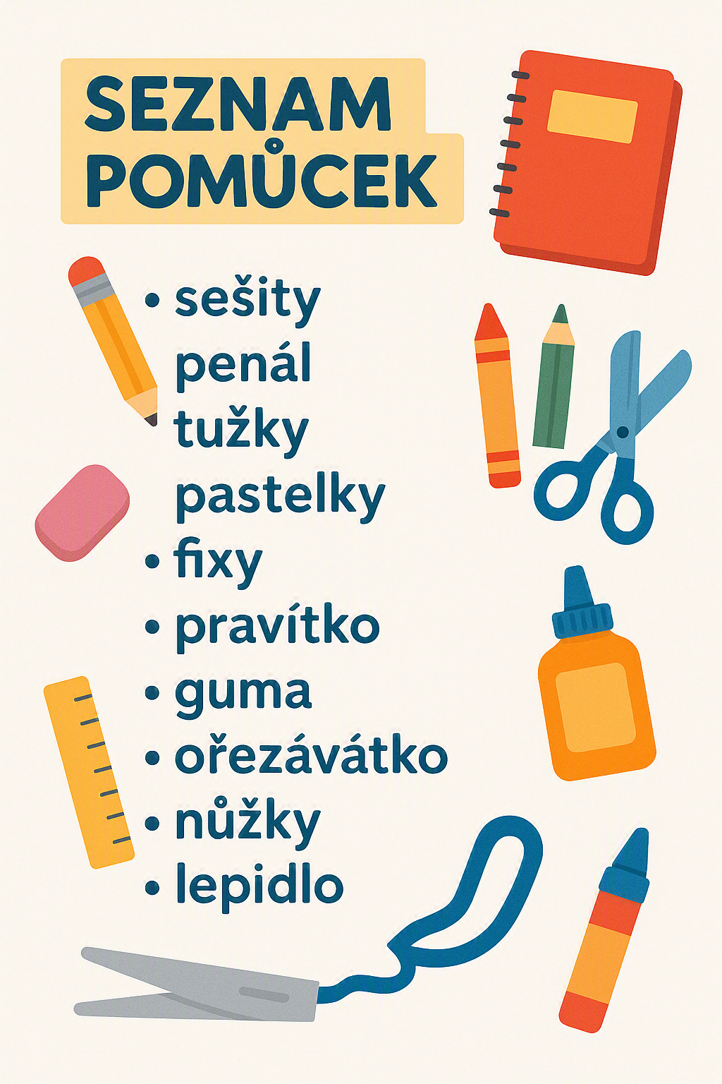 Seznam pomůcek - školní rok 2026/2027